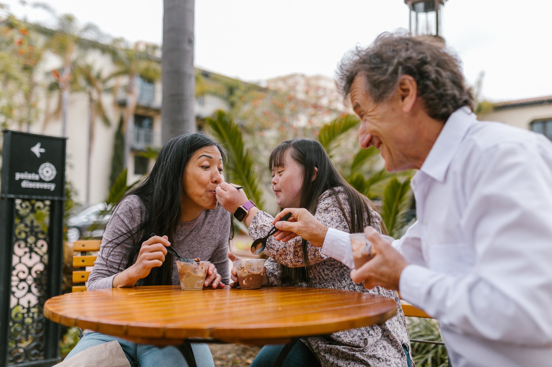 Happy Family Eating Ice Cream Together